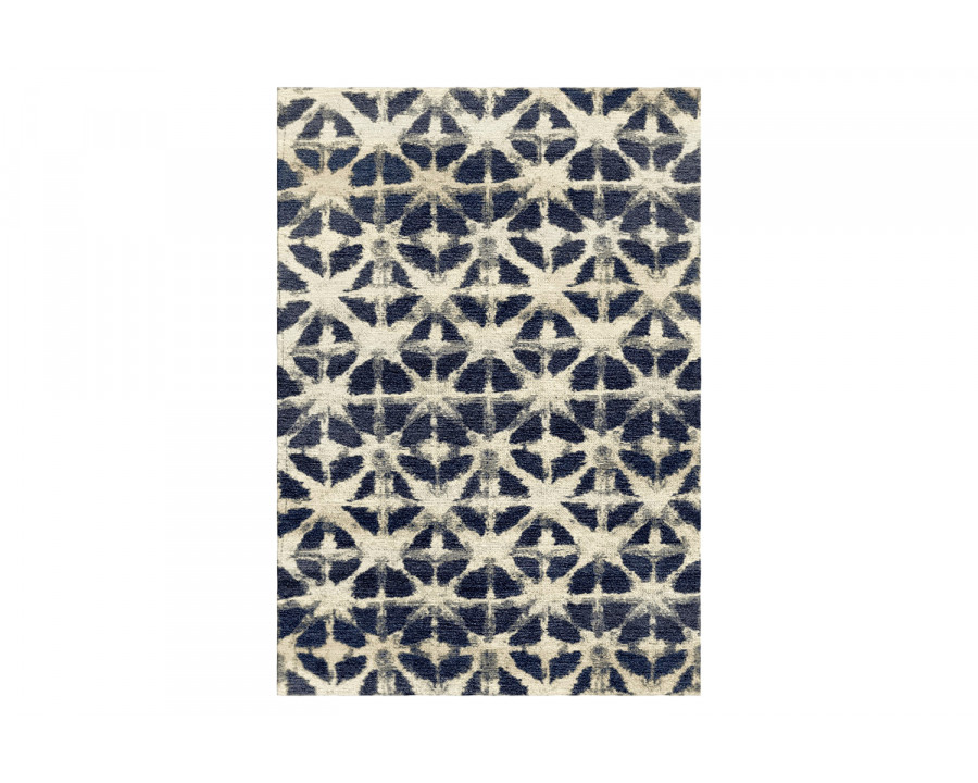 Gordian Rugs Batik Blue/Gray Rug - 4" x 6"