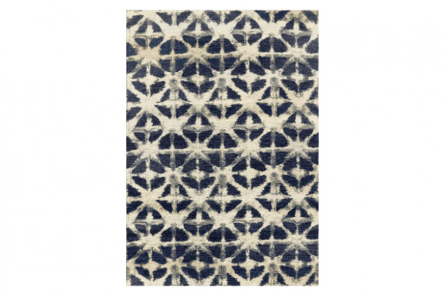 Gordian Rugs™ Batik Blue/Gray Rug - 9" x 12"