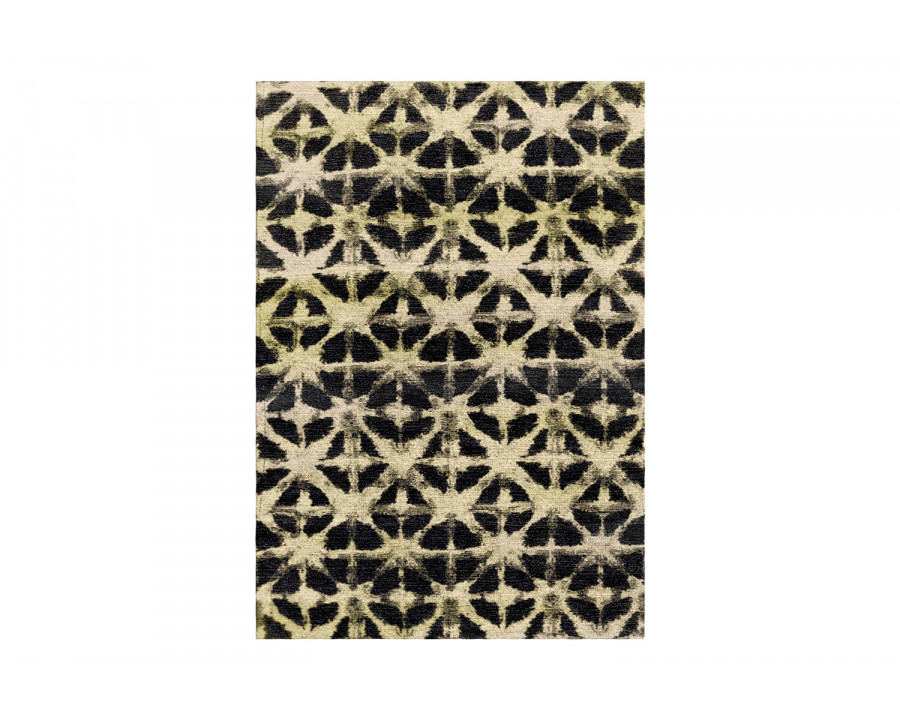 Gordian Rugs Batik Black/Off White Rug - 4" x 6"