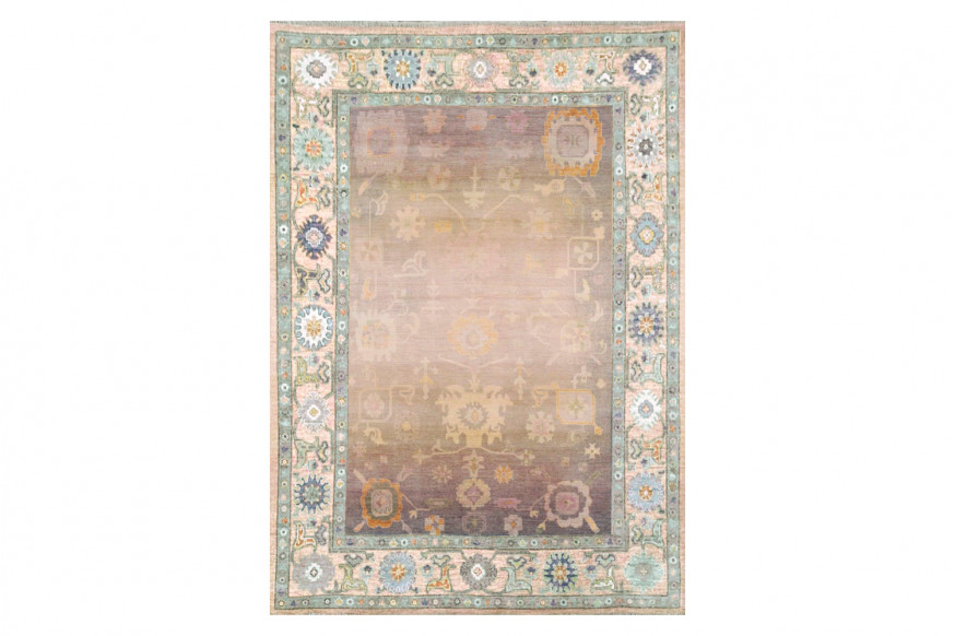 Gordian Rugs™ Modern Oushak 38 Rug - Pink/Lilac, 5" x 8"