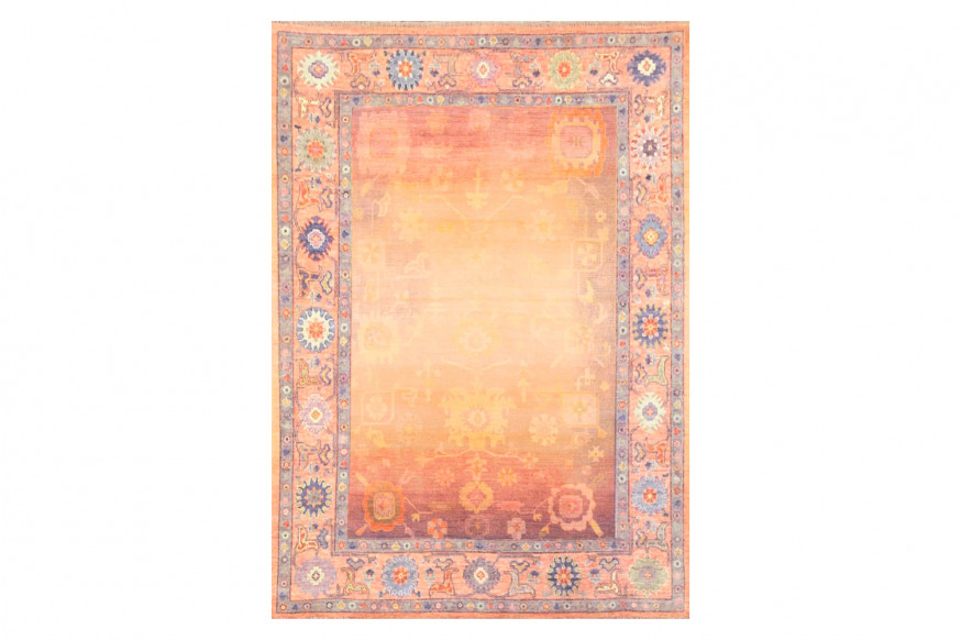 Gordian Rugs™ Modern Oushak 33 Rug - Peach/Yellow, 4" x 6"