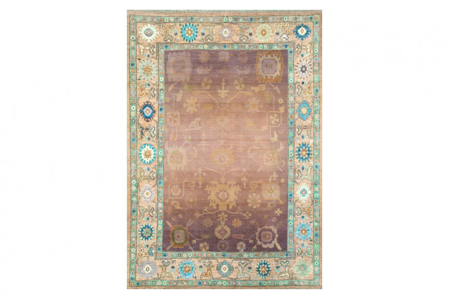 Gordian Rugs™ Modern Oushak 32 Rug - Brown/Neutral, 6" x 9"