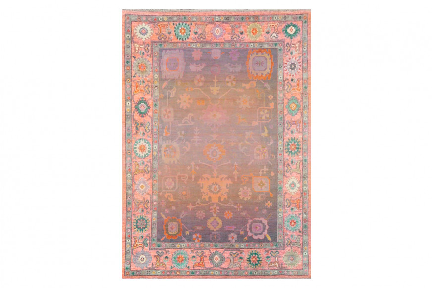 Gordian Rugs™ Modern Oushak 30 Rug - Pink/Lilac, 10" x 14"