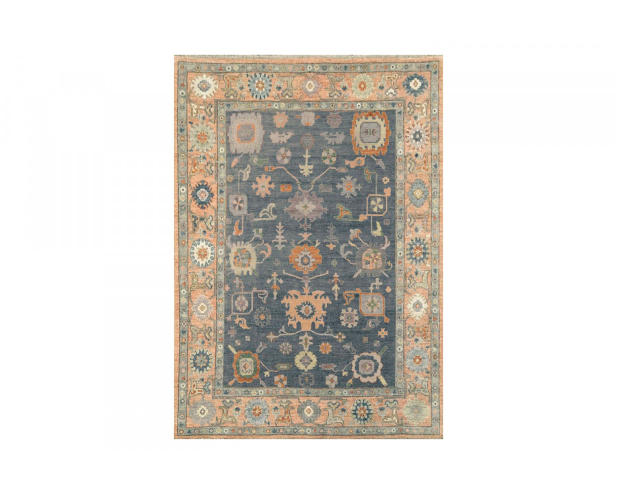 Gordian Rugs Modern Oushak 21 Rug - Peach/Purple Thistle, 4" x 6"