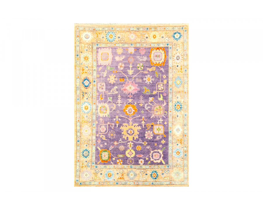 Gordian Rugs Modern Oushak 20 Rug - Khaki/Lavender, 4" x 6"