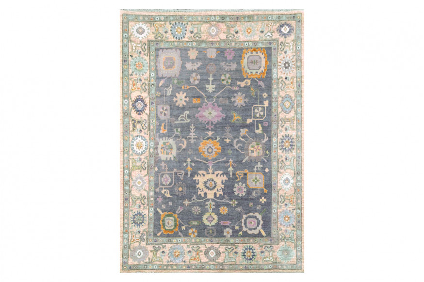 Gordian Rugs™ Modern Oushak 19 Rug - Beige/Lavender, 4" x 6"