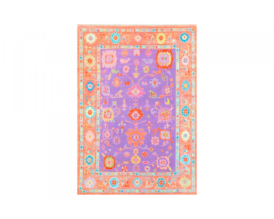 Gordian Rugs Modern Oushak 16 Rug - Purple/Orange, 4" x 6"