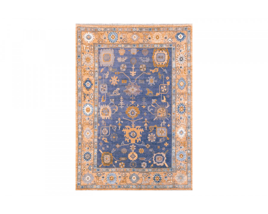 Gordian Rugs Modern Oushak 15 Rug - Orange/Plum, 4" x 6"