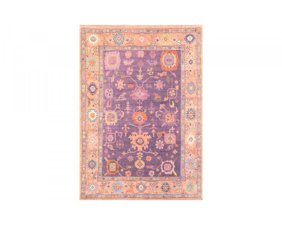 Gordian Rugs Modern Oushak 13 Rug - Peach/Plum, 4" x 6"