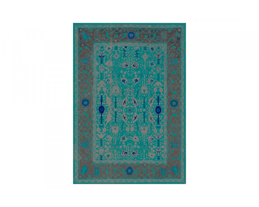 Gordian Rugs Modern Oushak 9 Rug - Turquoise, 4" x 6"