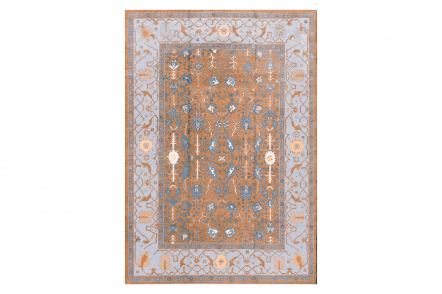 Gordian Rugs™ Modern Oushak 8 Rug - Lavender/Tan, 8" x 10"