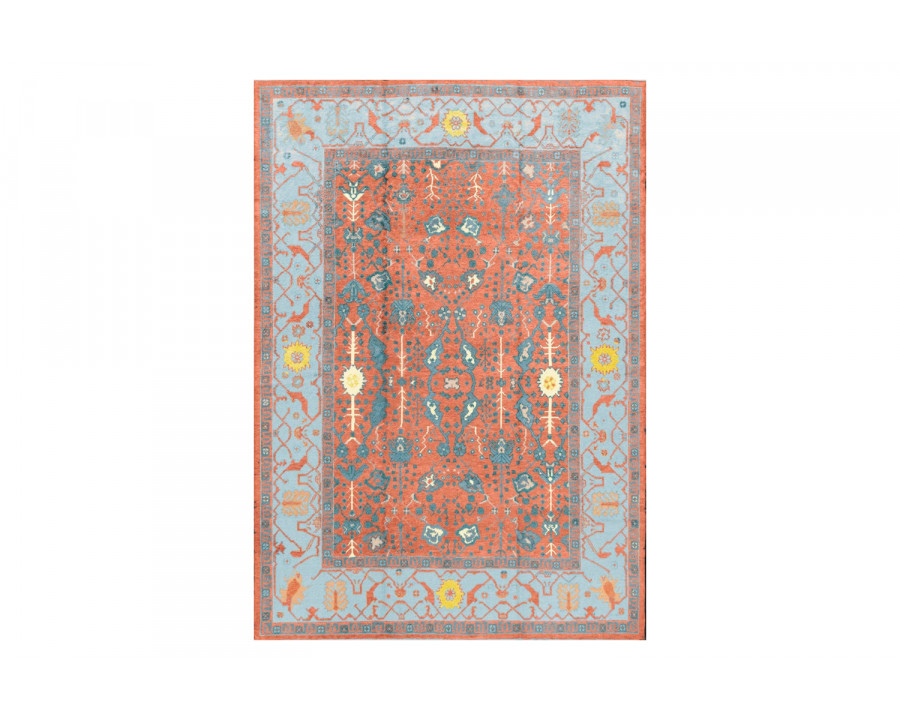 Gordian Rugs Modern Oushak 6 Rug - Light Blue, 4" x 6"