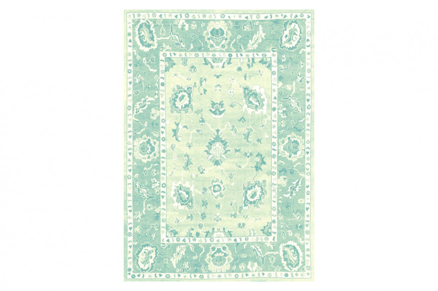 Gordian Rugs™ Modern Oushak 2 Rug - Seaweed Green, 6" x 9"