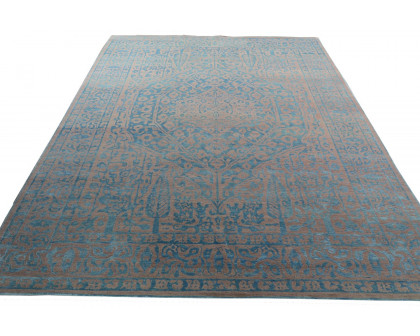 Gordian Rugs Modern Persian Rug Powder Blue And Gray - 4" x 6"