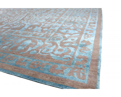 Gordian Rugs Modern Persian Rug Powder Blue And Gray - 5" x 8"