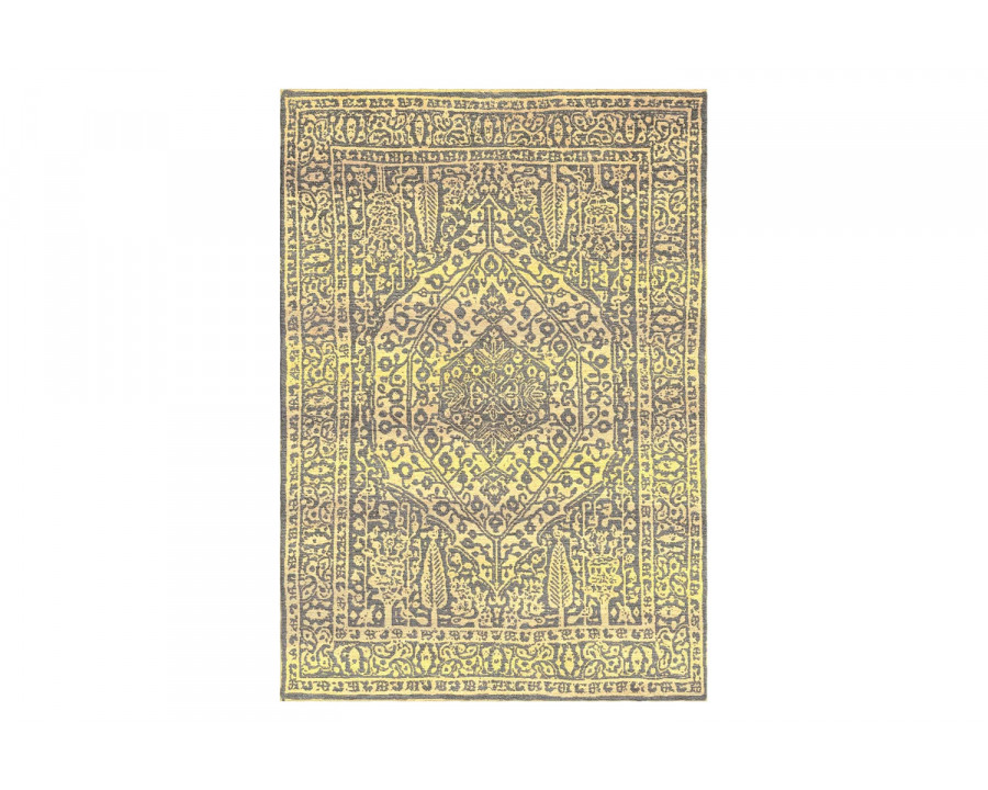 Gordian Rugs Modern Persian Rug Golden Yellow/Gray - 4" x 6"