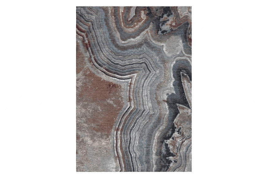 Gordian Rugs™ Marble Wool And Silk Rug 5 - Multi Color, 5" x 8"