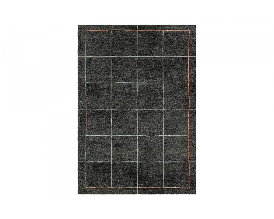 Gordian Rugs Scandinavian Minimalist Rug 1 - Charcoal, 5" x 8"