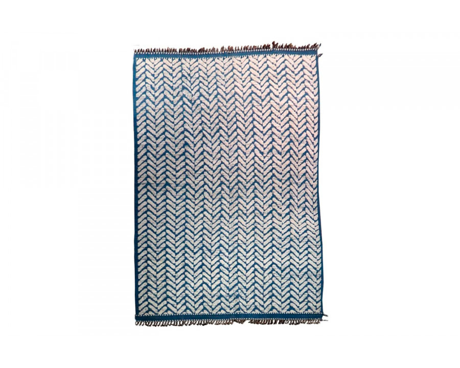 Gordian Rugs - Blue Modern Afghan Herringbone Rug