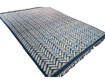 Gordian Rugs - Blue Modern Afghan Herringbone Rug