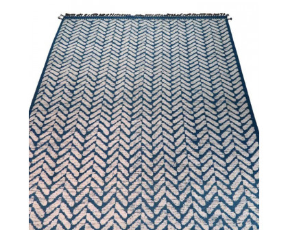 Gordian Rugs - Blue Modern Afghan Herringbone Rug