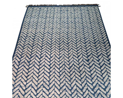 Gordian Rugs - Blue Modern Afghan Herringbone Rug