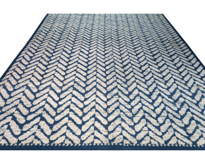 Gordian Rugs - Blue Modern Afghan Herringbone Rug