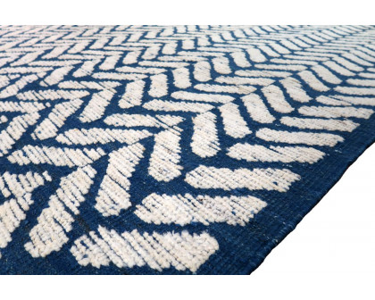 Gordian Rugs - Blue Modern Afghan Herringbone Rug