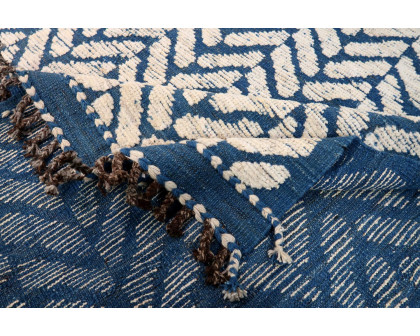 Gordian Rugs - Blue Modern Afghan Herringbone Rug