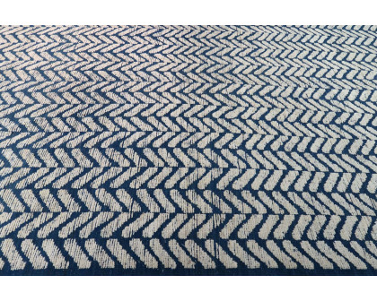 Gordian Rugs - Blue Modern Afghan Herringbone Rug