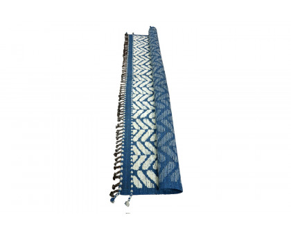 Gordian Rugs - Blue Modern Afghan Herringbone Rug