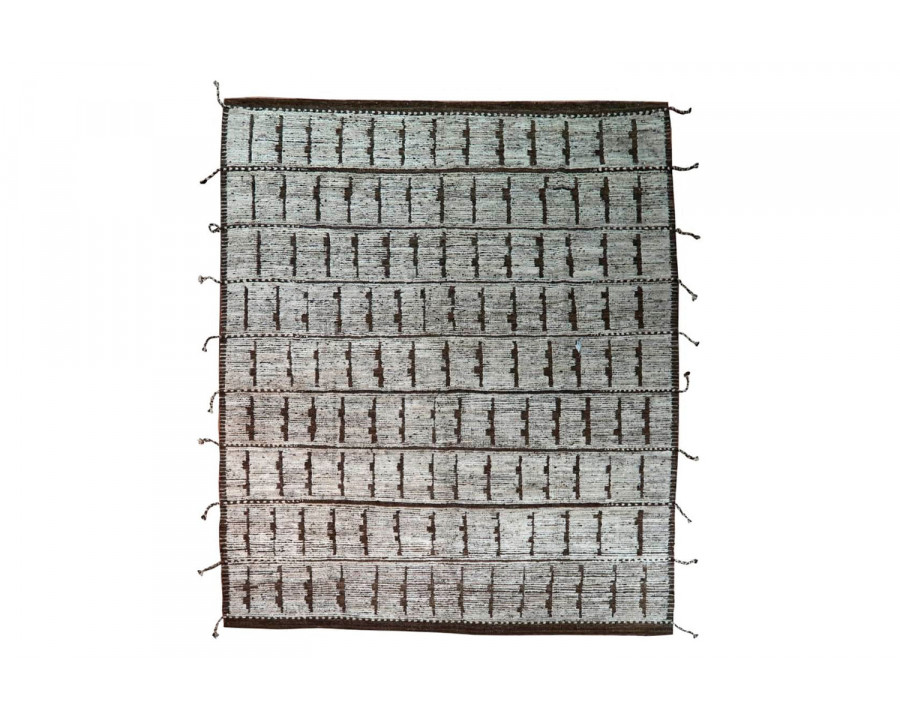 Gordian Rugs - Modern Gray Tribal Afghan Rug