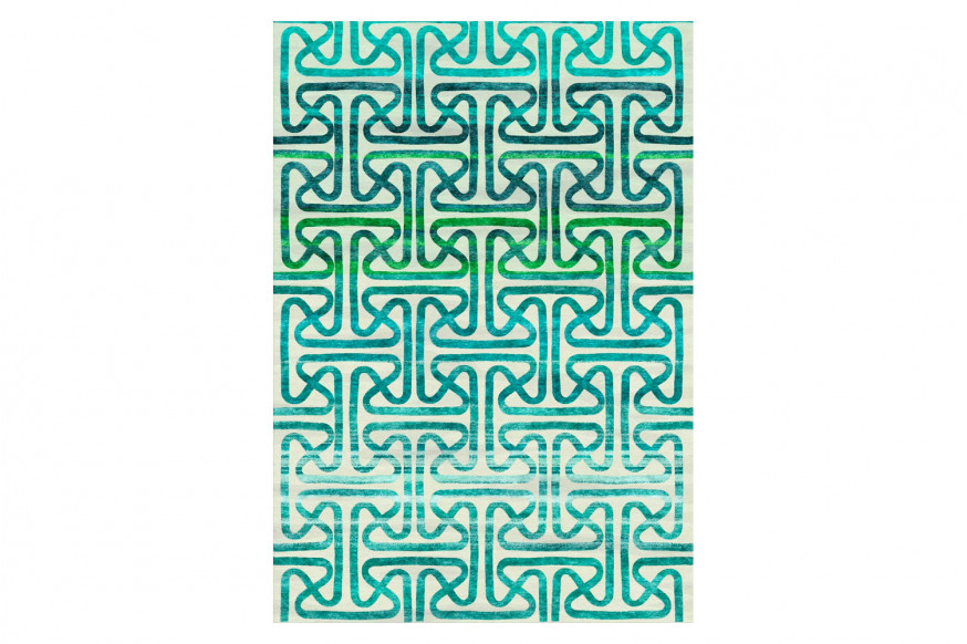 Gordian Rugs™ Abiral Rug Turquoise - 10" x 14"