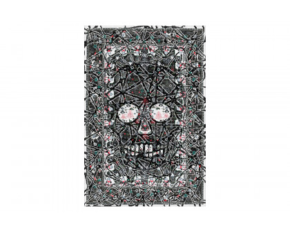 Gordian Rugs - Modern Persian Skull Rug Gray