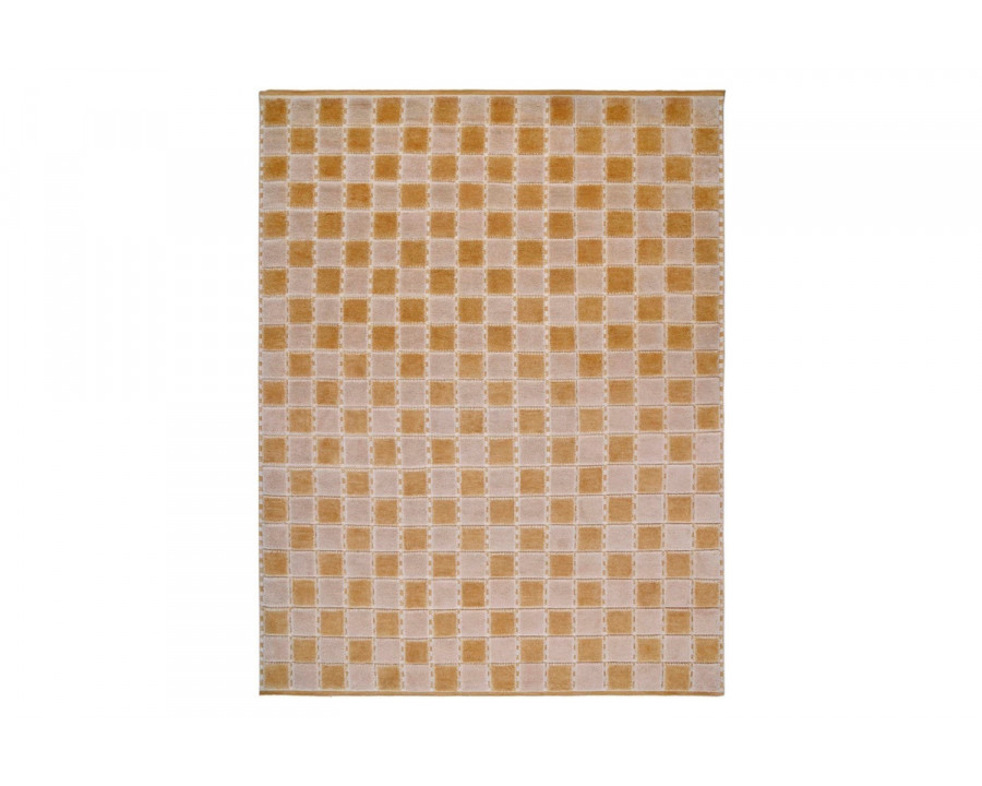 Gordian Rugs Scandinavian Checker Board Rug Yellow - 8" x 10"