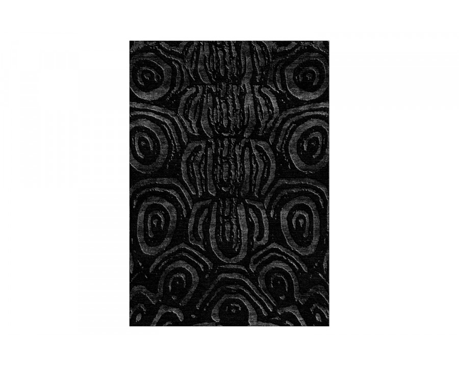 Gordian Rugs Aldabra Dark Gray Silk Rug - 4" x 6"