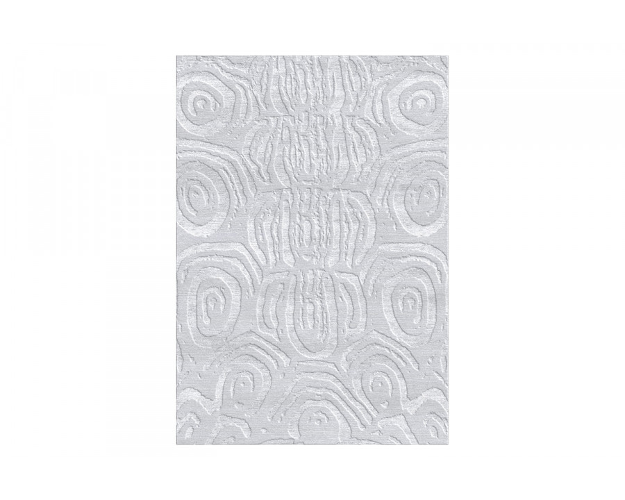 Gordian Rugs Aldabra Silver Silk Rug - 4" x 6"