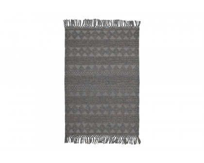 Gordian Rugs - Handwoven Gray Popcorn Braided Wool Rug