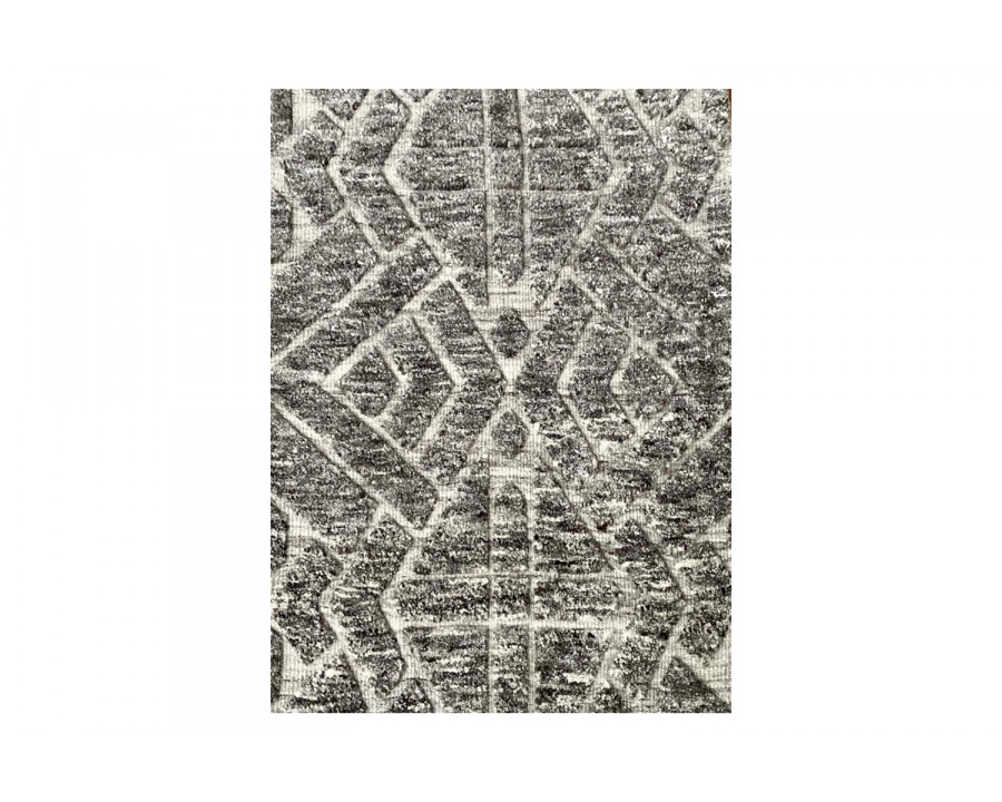 Gordian Rugs Alhambra Two Tone Gray Hand Knotted Rug Collection - 4" x 6"