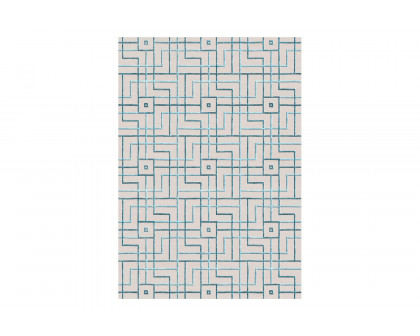 Gordian Rugs - Fjord Handwoven Blue And White Silk Rug