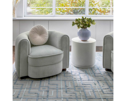 Gordian Rugs - Fjord Handwoven Blue And White Silk Rug