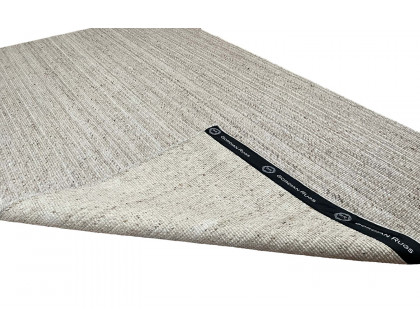 Gordian Rugs - Handwoven Beige Popcorn Braided Rug Performance Fabric