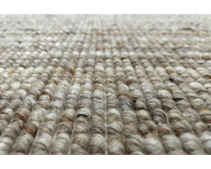 Gordian Rugs Handwoven Beige Popcorn Braided Rug Performance Fabric - 4" x 6"