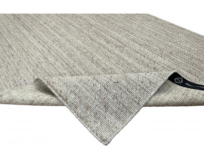 Gordian Rugs Handwoven Beige Popcorn Braided Rug Performance Fabric - 4" x 6"