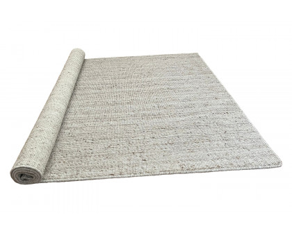 Gordian Rugs Handwoven Beige Popcorn Braided Rug Performance Fabric - 4" x 6"