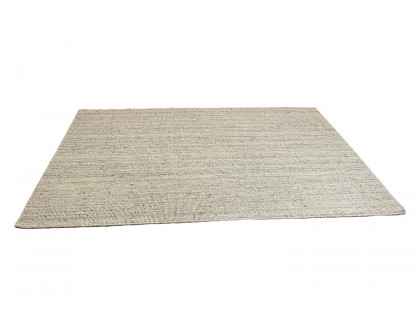 Gordian Rugs Handwoven Beige Popcorn Braided Rug Performance Fabric - 4" x 6"