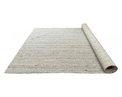 Gordian Rugs Handwoven Beige Popcorn Braided Rug Performance Fabric - 4" x 6"