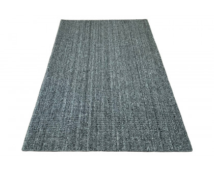 Gordian Rugs Handwoven Charcoal Popcorn Braided Rug Performance Fabric - 5" x 8"