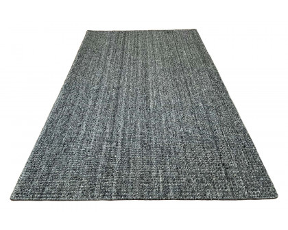 Gordian Rugs Handwoven Charcoal Popcorn Braided Rug Performance Fabric - 5" x 8"