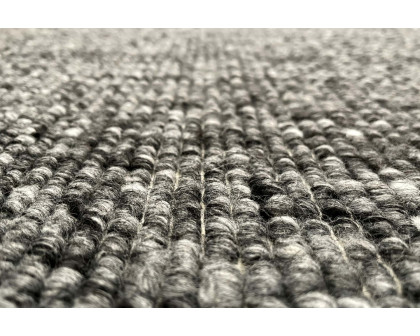 Gordian Rugs - Handwoven Charcoal Popcorn Braided Rug Performance Fabric